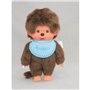 Peluche singe - BANDAI - Monchhichi Bavoir Bleu Ciel - 20 cm