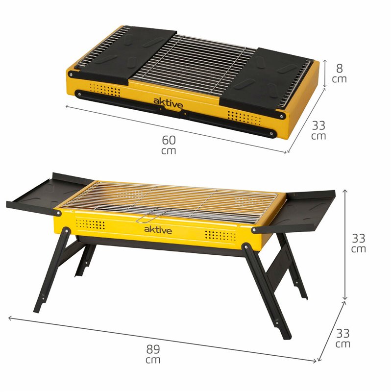 Image secondaire de Barbecue Portable Aktive Acier 89 x 33 x 33 cm Jaune
