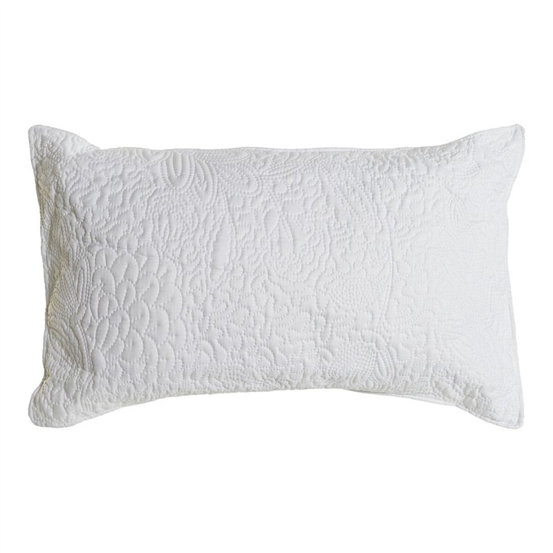 Coussin DKD Home Decor Blanc Polyester Floral 60 x 10 x 40 cm