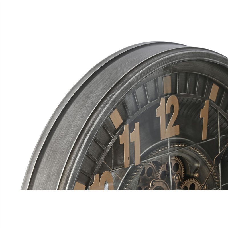 Image secondaire de Horloge Murale Home ESPRIT Doré Argenté Verre Fer Vintage 66,5 x 8,5 x 66,5 cm