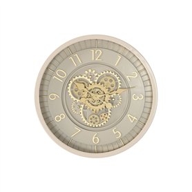 Horloge Murale Home ESPRIT Beige Doré Verre Fer 46 x 8