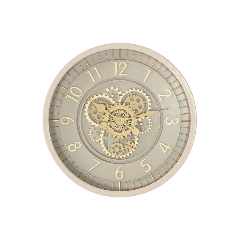 Horloge Murale Home ESPRIT Beige Doré Verre Fer 46 x 8,5 x 46 cm