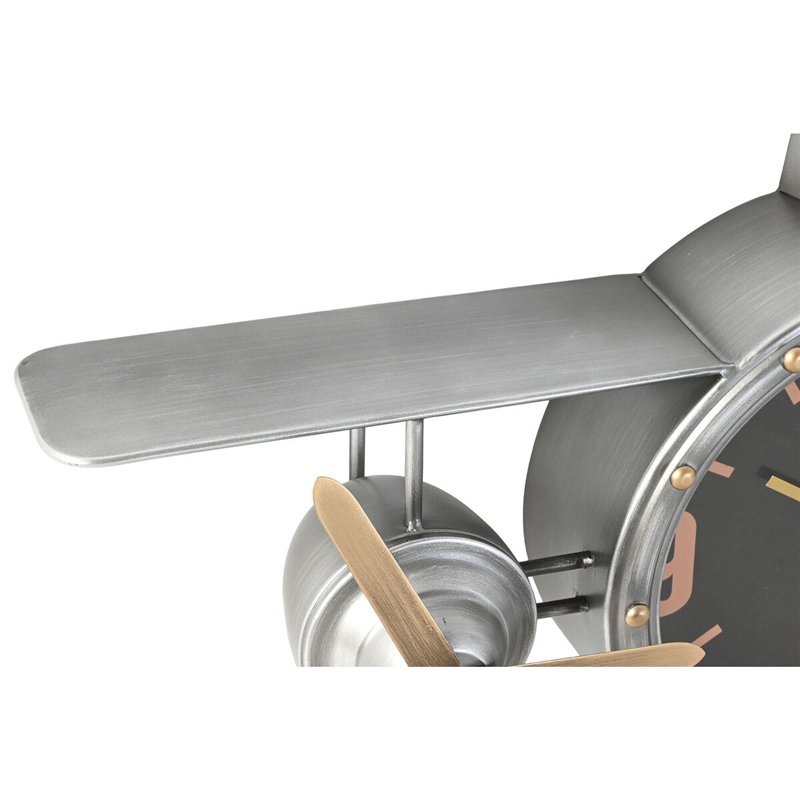 Image secondaire de Horloge Murale Home ESPRIT Doré Argenté Métal Avion Vintage 87 x 17 x 52,5 cm