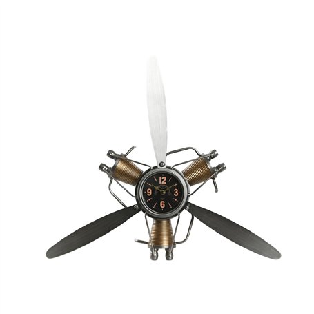 Horloge Murale Home ESPRIT Doré Argenté Métal Hélices Vintage 63 x 12 x 55 cm