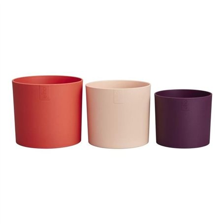 Pot de fleur - Elho - Lex Pott - Set 14 - Rouge Rose Violet - L 14 x B 13.8 x H 12 cm - Intérieur - 100% recyclé
