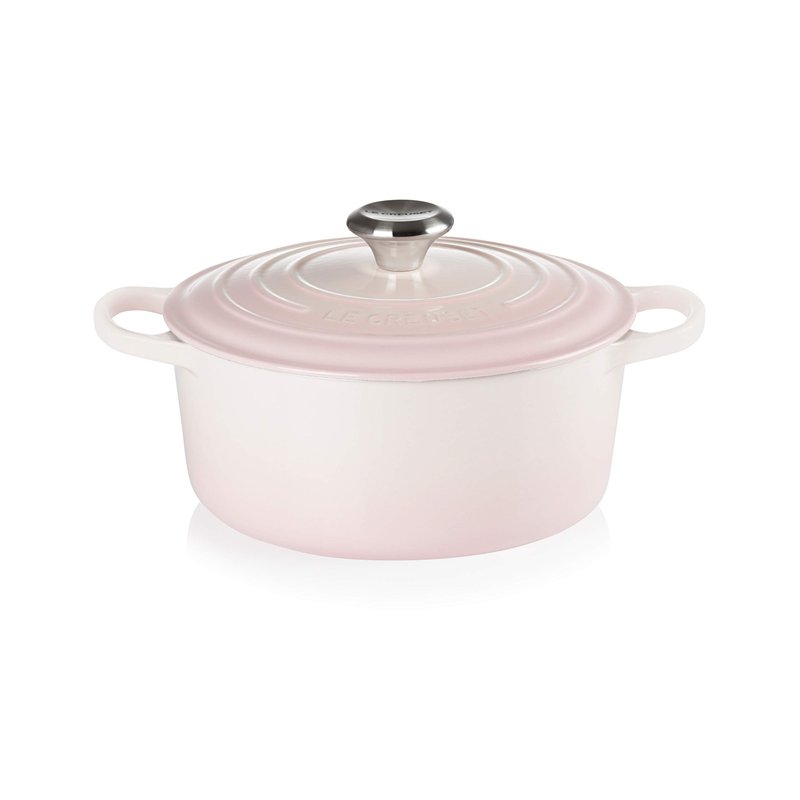 Le Creuset Cocotte Signature en Fonte Émaillée avec Couvercle, Ø 24 cm, Ronde, 4.2 L, 4.305 kg, Shell pink, 21177247774430