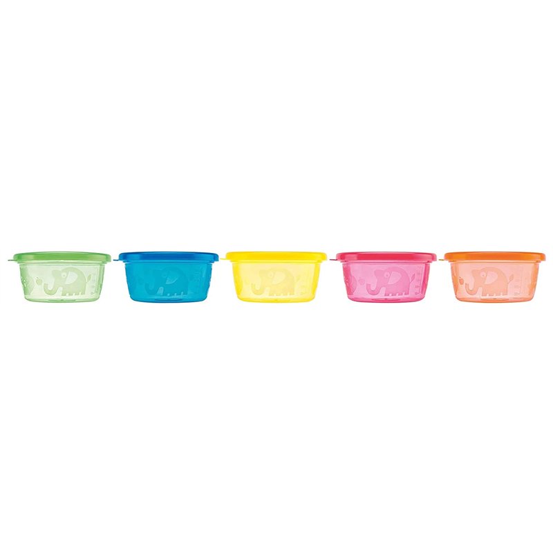 Nuby - Pots pour encas - Pots de conservation pour bébé - Sans BPA - 6 pièces - 300 ml - 3+ mois