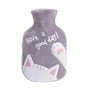Meetlight Bouillotte avec housse en velours doux - Motif de chat - 350 ml