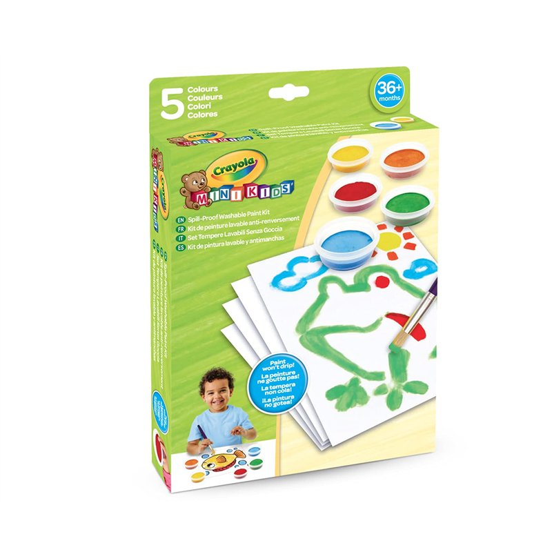 Image secondaire de CRAYOLA - Mini Kids - Set de Gouaches Lavables Semi-Solide - Anti-goutte - Assortiment de 5 couleur - Multicolore - 3+ - 81-1483