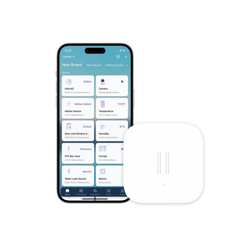 Aqara Capteur de Vibration, Nécessite Aqara Hub, Connexion Zigbee, Mini Détecteur de Bris de Vitrage sans Fil pour Système d'Ala