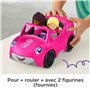 Fisher-Price Coffret Little People Cabriolet de Barbie avec 1 véhicule sonore à Pousser et 2 Figurines, Jouet Enfant, Dès 18 Moi