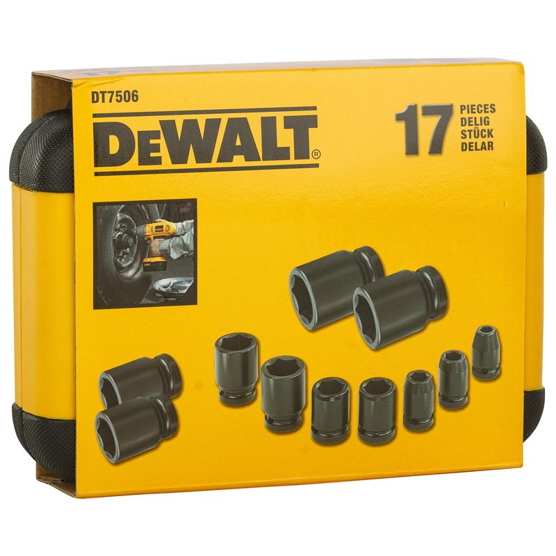 Image secondaire de DEWALT - Coffret de 16 douilles à chocs - douilles et coffrets avec adaptateur et prises femelles - taille d'entraînement 1/2