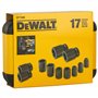 DEWALT - Coffret de 16 douilles à chocs - douilles et coffrets avec adaptateur et prises femelles - taille d'entraînement 1/2" -