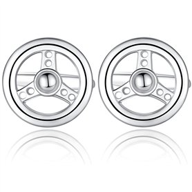 HONEY BEAR boutons de manchette pour hommes - Volant de direction pilote de voiture de course,argent HONEY BEAR boutons de manchette pour hommes - Volant de direction pilote de voiture de course