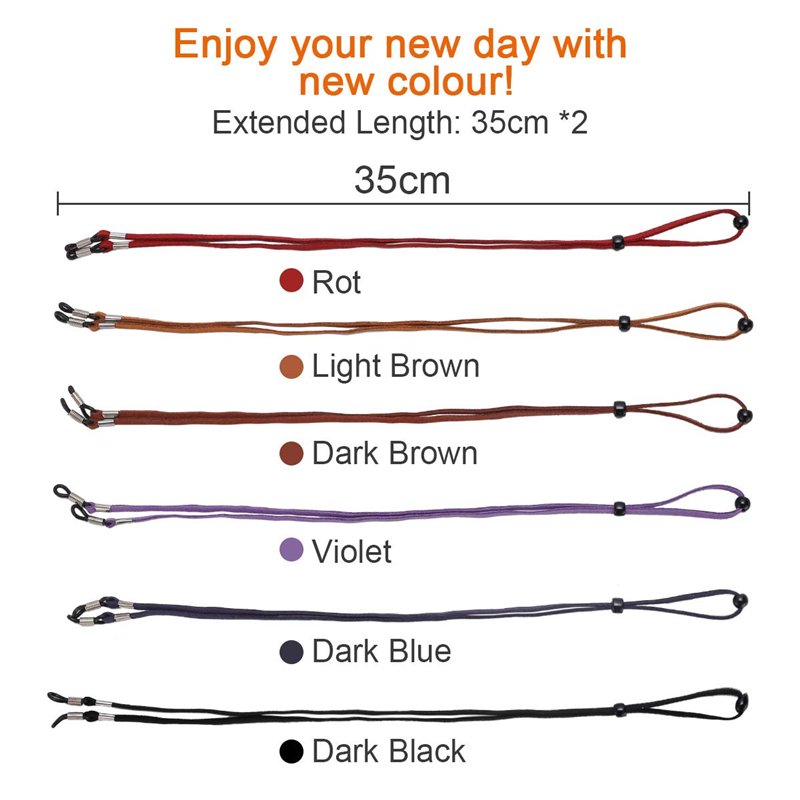 Image secondaire de LAOYE Lot de 6 cordons de lunettes pour lunettes de soleil, lunettes de lecture, lunettes de protection
