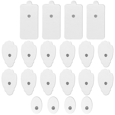 20 Électrodes pour Appareil TENS - Pads de Remplacement LiteTour Compatibles avec Connecteurs Snap 3