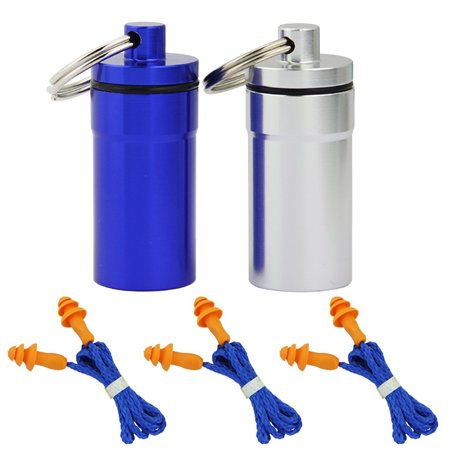 KBNIAN 3 Paires Bouchons d'Oreilles Antibruit Réutilisable en Silicone avec Cordon et Bouteilles de Rangement Casque Protection