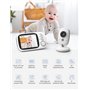 GHB Babyphone Caméra 3.2 inches Bébé Moniteur Babyphone Vidéo LCD Couleur Bébé Surveillance 2.4 GHz Communication Bidirectionnel