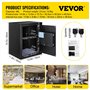 VEVOR Coffre-Fort Biométrique à Empreintes Digitales 48 L Coffre-Fort Numérique Combinaison et Clés Coffre de Sécurité en Acier 