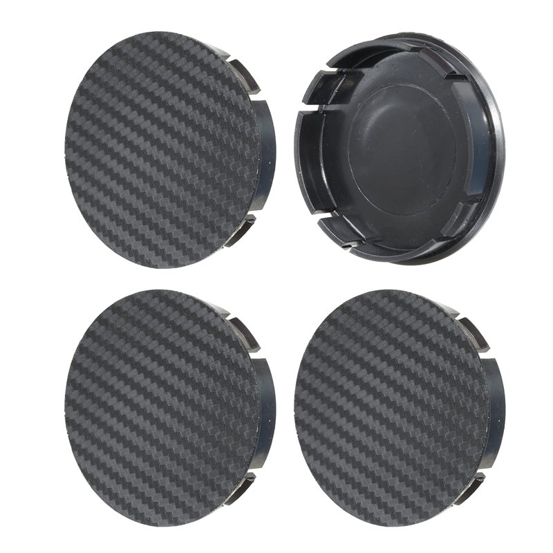 Complect de 4x 60mm CARBON Centres de Roue Caches Moyeu Jante Capuchons Enjoliveurs -Passent pour jantes avec 55,5-56mm diamètre