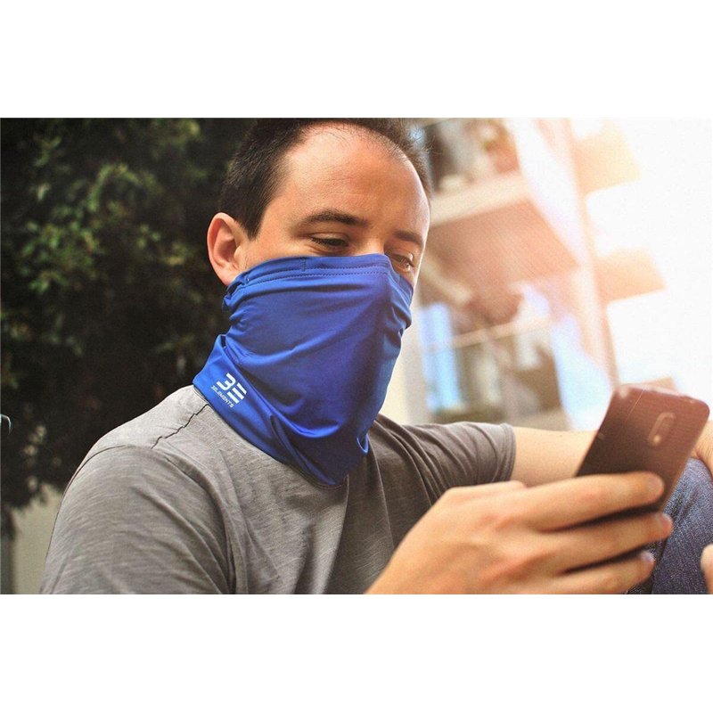Image secondaire de 3 Elements Tour de cou avec filtre intégré, filtre à air, écharpe, anti-pollution, lavable, taille unique pour vélo (bleu)