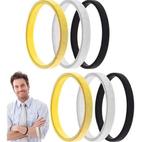 LYTIVAGEN 3 Paires Brassards de Chemise Soutiens de Brassards Élastiques et Antidérapants en Métal pour Protèger Vêtements(Noirs