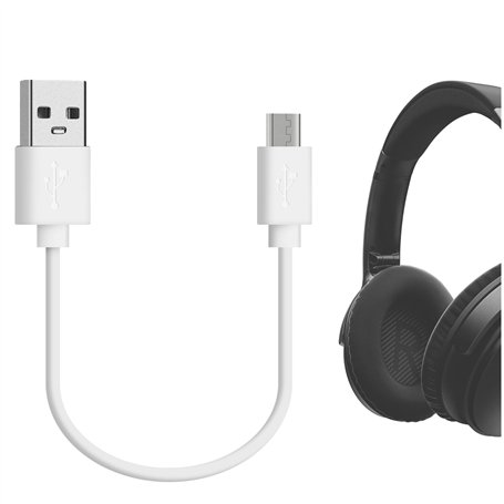 Geekria QuickFit Câble de Charge Micro-USB pour Casque Bose QC35