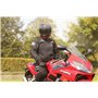 JET Blouson moto imperméable avec armure veste moto multi fonctionnel textile (Noir, M (EU 48-50))