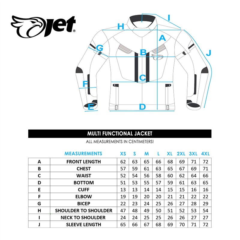 Image secondaire de JET Blouson moto imperméable avec armure veste moto multi fonctionnel textile (Noir, L (EU 50-52))