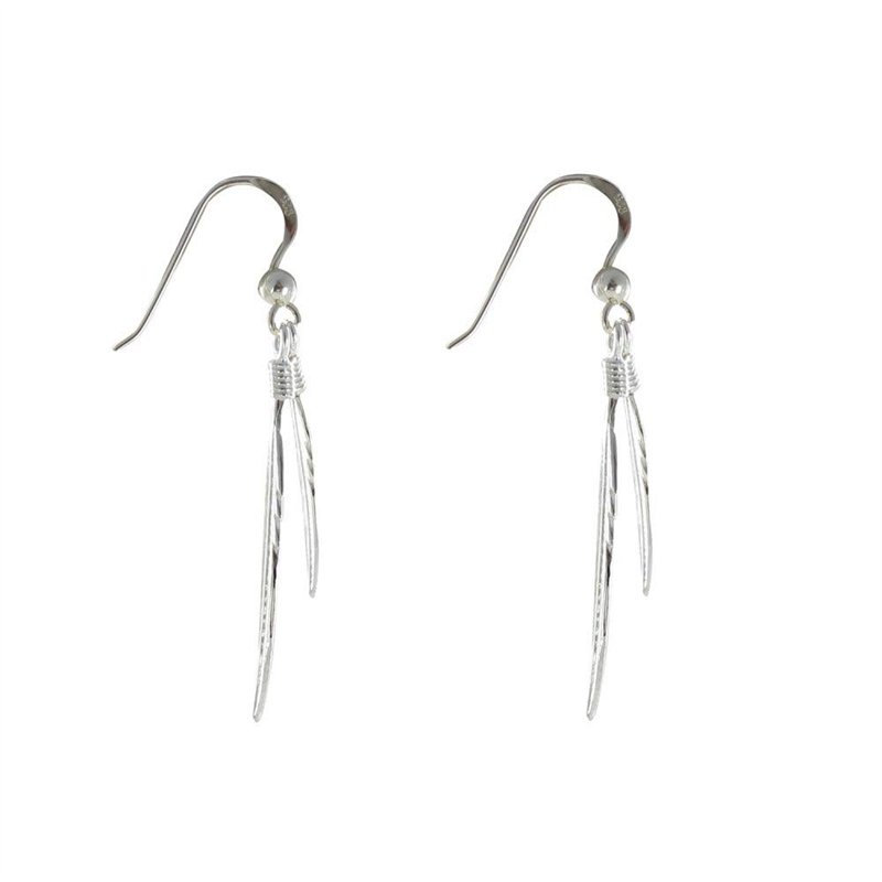 Image secondaire de LES POULETTES BIJOUX - Boucles d'oreilles Deux Plumes d'argent 925