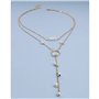 Yheakne Boho Cercle Perle Lariat Collier Or Long Lariat Chaîne Collier Minuscule Perle Collier Ras Du Cou Goutte Perle Chaîne Y 