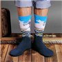 Czemo 6 paires Chaussettes D'art Imprimées Multicouleur Coton D'équipage Homme Femme - Multicolore - Taille unique
