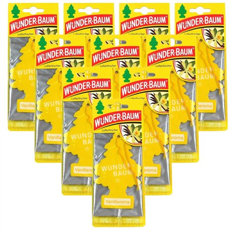 WUNDERBAUM - Lot de 10 désodorisants parfumés à la vanille - Pour véhicules