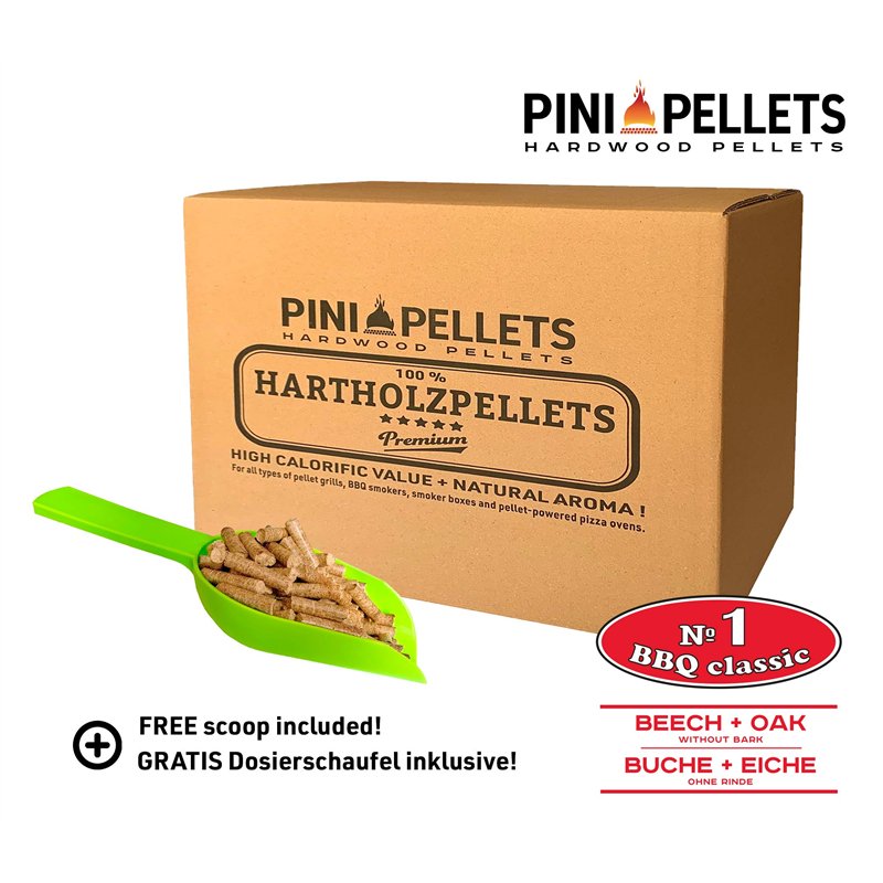 Image secondaire de PINI Pellets de Bois Dur №1 BBQ Classic 15 Kg Grill Pellets pour Griller, Faire Fumer, également pour Les Fours à Pizza à granul