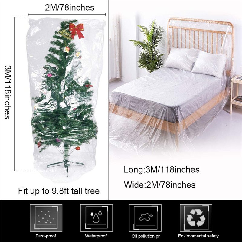 Image secondaire de BUZIFU 2 * 3m Bâche De Protection Anti-poussière Imperméable Bâche en Plastique Transparente Épaisse Indéchirable Couverture Gar