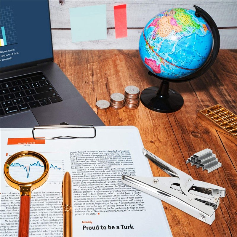 Image secondaire de ASelected Agrafeuse Bureau Avec 3000Pcs Agrafes 24/6, Pince Agrapheuse Bureau en Chrome pour les Employés de Bureau, les Etudian