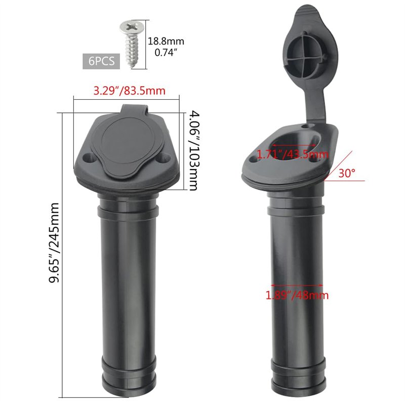 Image secondaire de WMYCONGCONG Lot de 2 Support de Canne à pêche pour Kayak Support de Canne à pêche encastré en Plastique pour Kayak, Bateau et ca