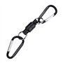 Alomejor Boucle Magnétique de Filet Epuisette de Pêche Mousqueton Magnétique en Alliage d'Aluminium pour la Pêche(Double-Noir)
