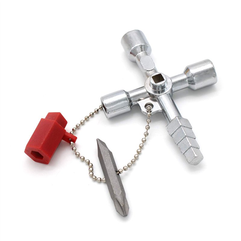 S-H CHSEROK 4 Voies Clé Croisée Multifonction Universelle d'armoire pour Compteurs d'eau, Gaz et d'électricité, Radiateurs, Asce