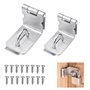FIGFYOU 2 PCS Loquet de Cadenas à Angle Droit 90 Degrés en Acier Inoxydable - Moraillon de Porte Avec 16 Vis pour Jardin