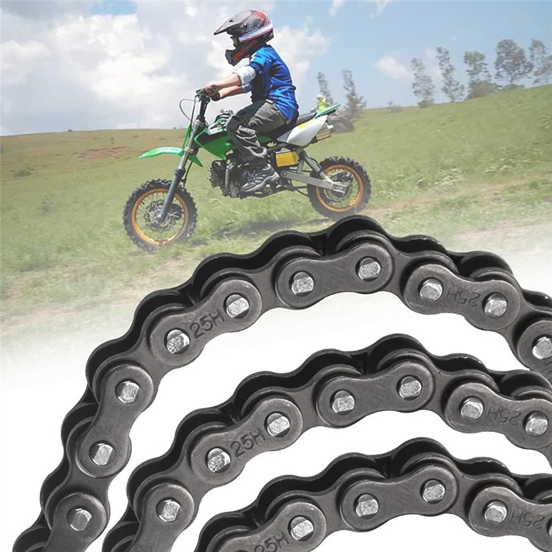 XAVSWRDE Chaîne de pignon 25H 158 maillons pour mini moto 47 cc 49 cc 2 temps Mini Moto Dirt ATV Quad 4 roues