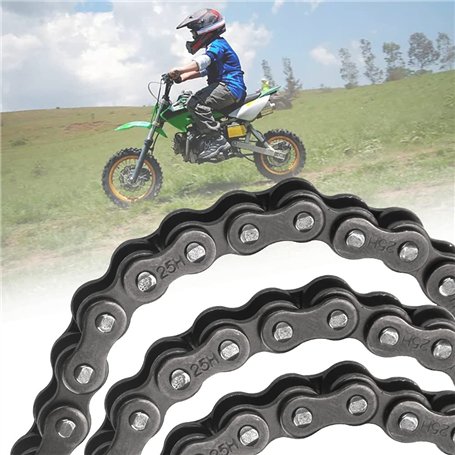 XAVSWRDE Chaîne de pignon 25H 158 maillons pour mini moto 47 cc 49 cc 2 temps Mini Moto Dirt ATV Quad 4 roues