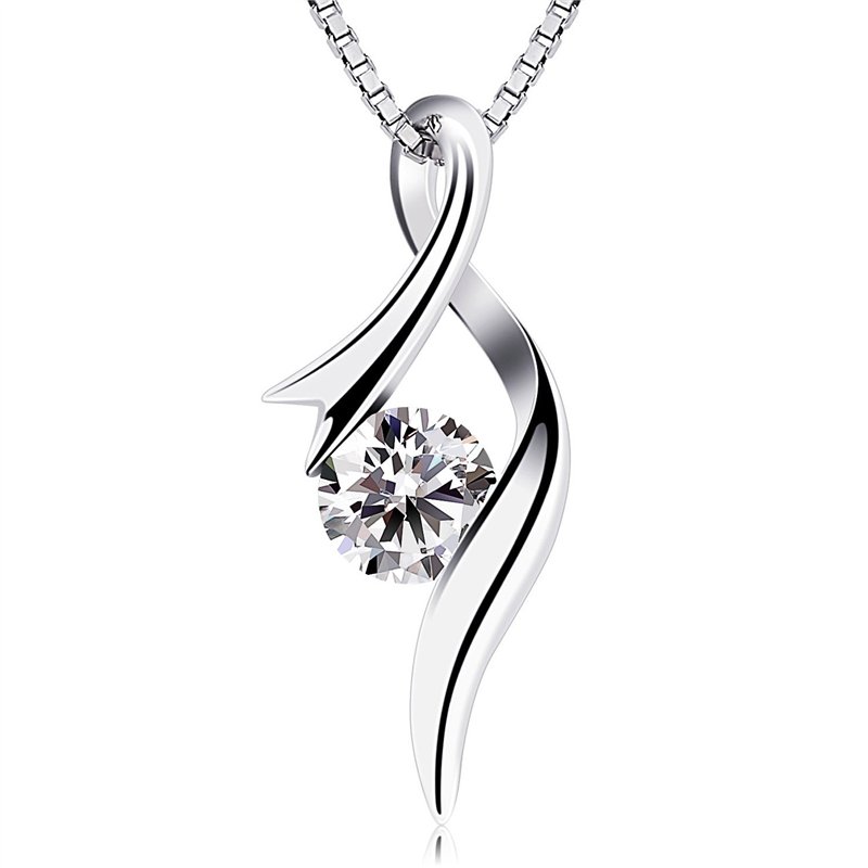 B.Catcher Femmes Collier en argent 925, Zircone cubique, Pendentif Diamanté, La fête des mères, Cadeau parfait pour les annivers