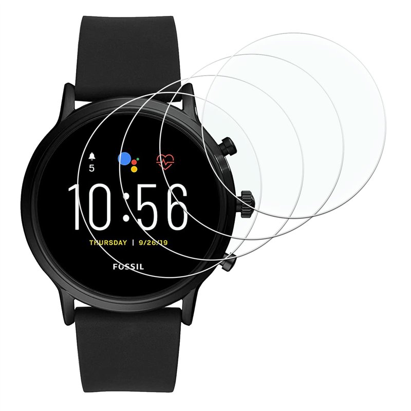KELOLIN (4 Pièces) HDVerre Trempé pour Fossil Gen 5 (2020) / Fossil Gen 6 (2021), 9H Dureté, Anti-Rayures, HD Protection Ecran V