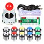 EG STARTS Classique Arcade DIY Kits USB Encoder Pour PC Joystick + 8 façons Stick + Chrome Plaqué LED Illuminé Bouton Poussoir 1
