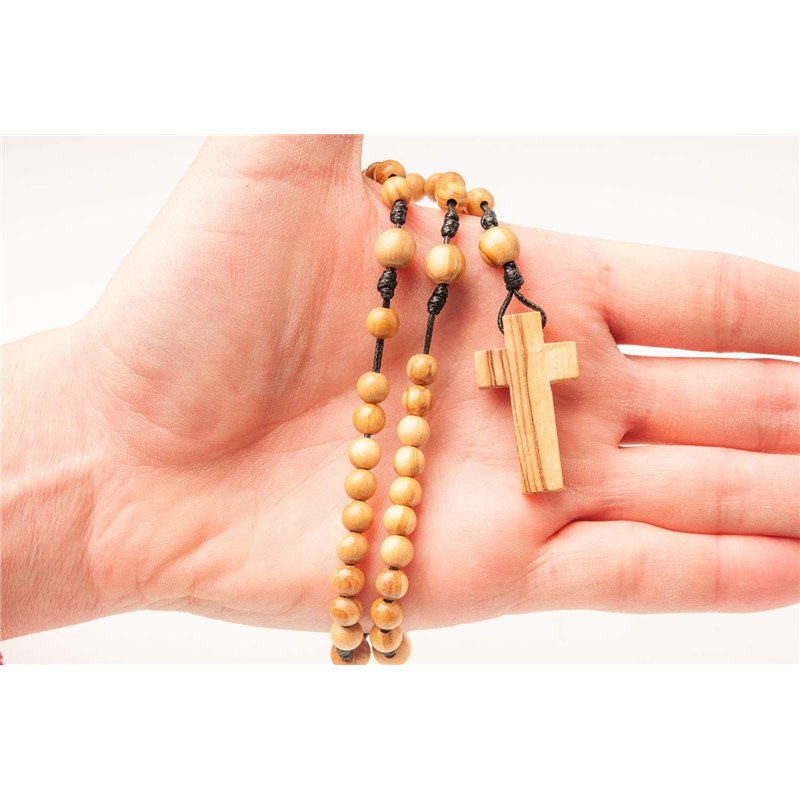 Image secondaire de Tempus Dei Chapelet catholique en Bois d'olivier Fait à la Main en France