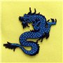 Patch brodé en forme de Dragon bleu, à coudre ou à coller avec fer à repasser