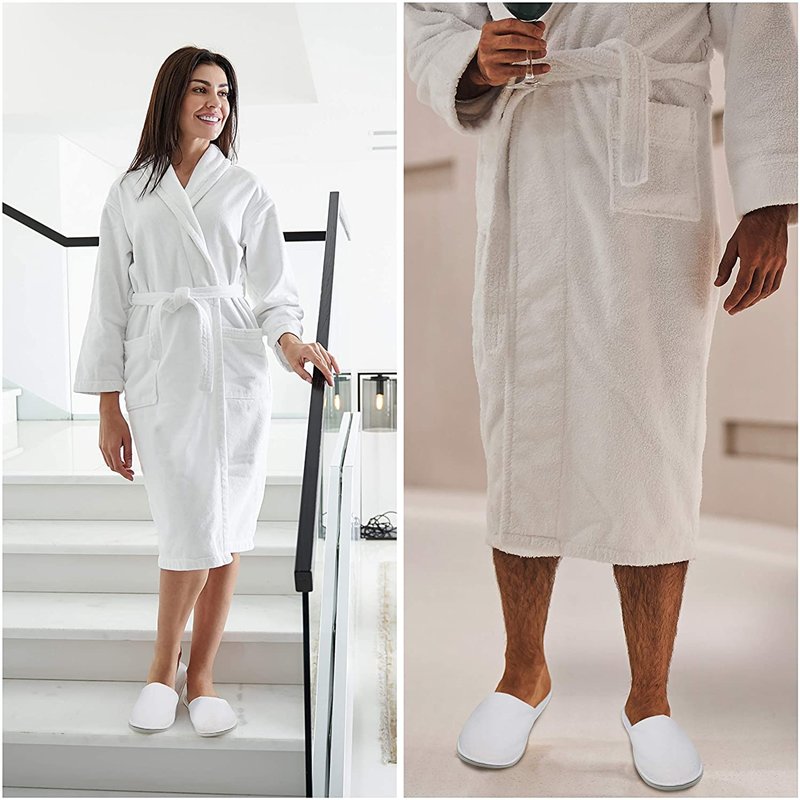 Image secondaire de Bkrdty Hôtel des Chaussons 6 paires Pantoufles Jetables Polaire Corail Moelleux de Taille Générale Chausson Spa Fermé Lavables e