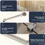 40 cm en acier inoxydable sans cadre Porte de douche Panneau fixe Wall-to-glass Barre de support pour 6mm 8mm 10mm en verre épai