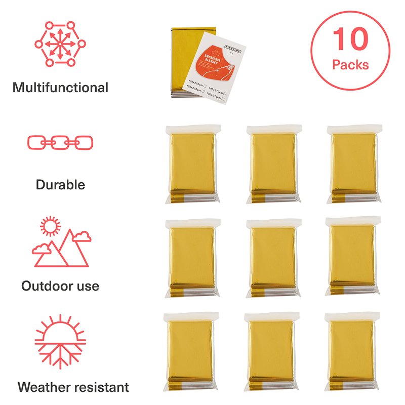 Image secondaire de BRAMBLE 10 Couverture de Survie Thermique Urgence (210x160cm) - Premiers Secours, Camping, Randonnée, Voiture - Couverture Survie